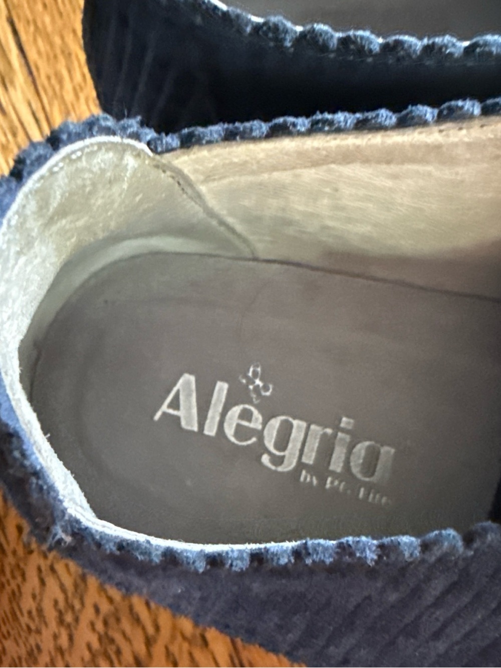 Alegria Navy Corduroy & Suede Lace-Up Pyper Oxford EU 41 US 10.5-11 - Picture 7 of 14